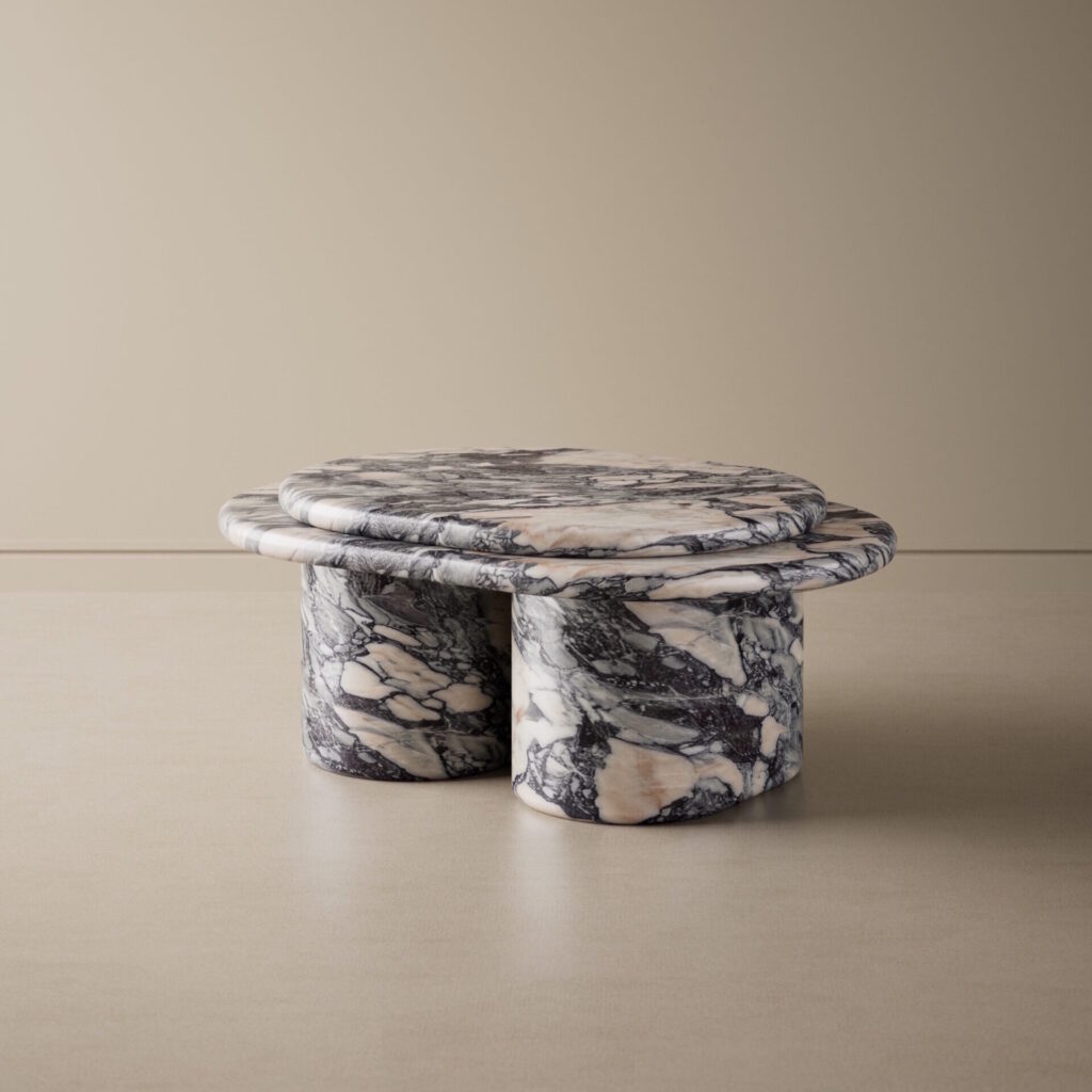 Table basse Element, marbre Calacatta Viola